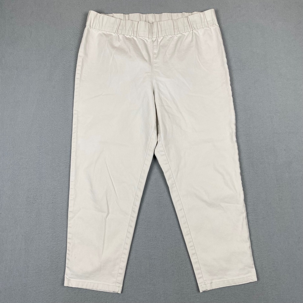 Soft Surroundings Pull On Stretch Metro Cropped Legging Jeans Womens Large Beige